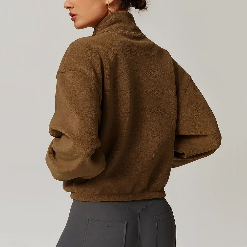 Belan | Women’s fleece jacket with stand collar and full-zip closure
