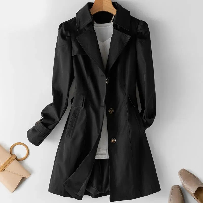 Bella | Midi elegant plain trench coat