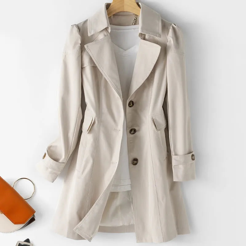 Bella | Midi elegant plain trench coat