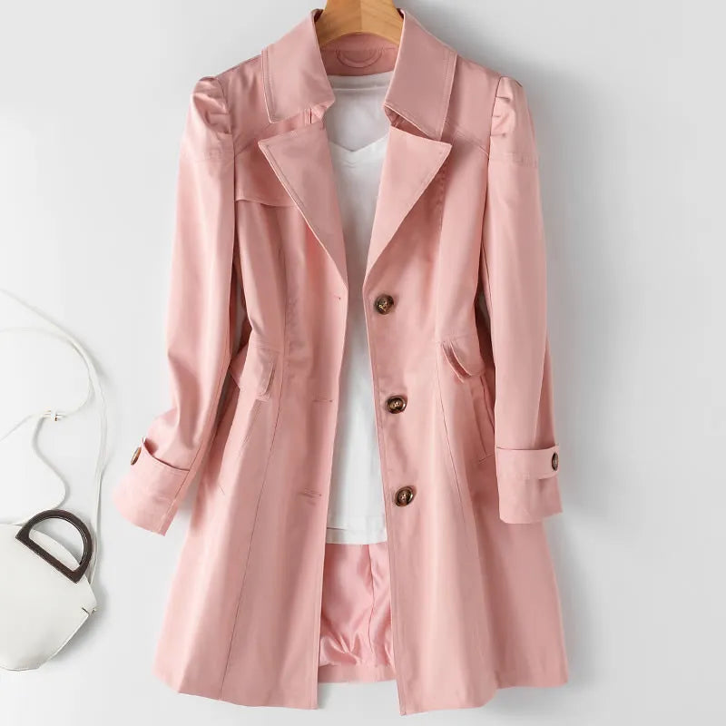 Bella | Midi elegant plain trench coat