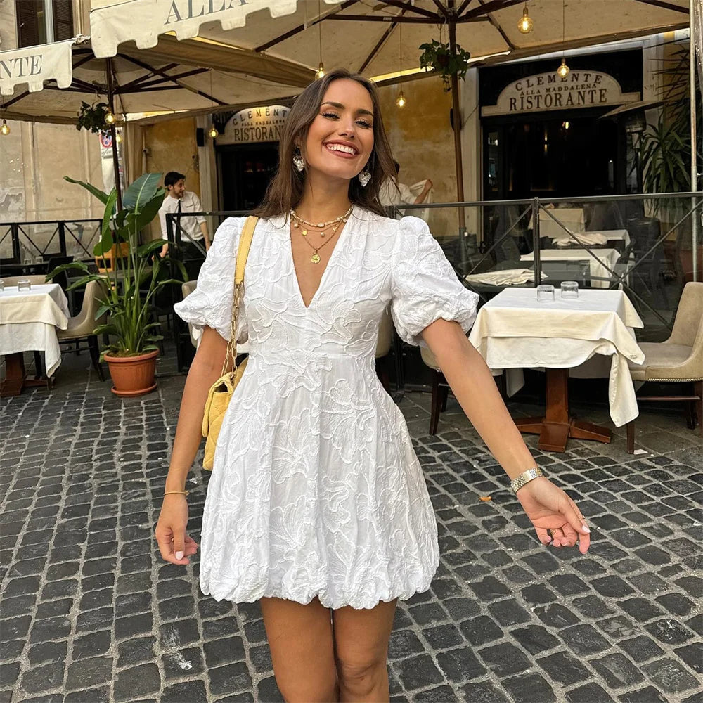 Kiara | Women’s embroidered mini dress with flattering silhouette