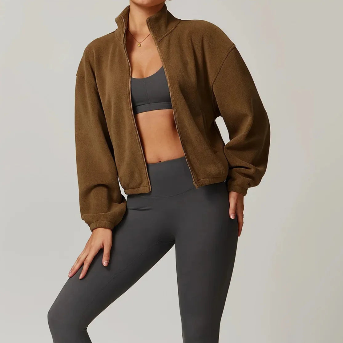 Belan | Women’s fleece jacket with stand collar and full-zip closure