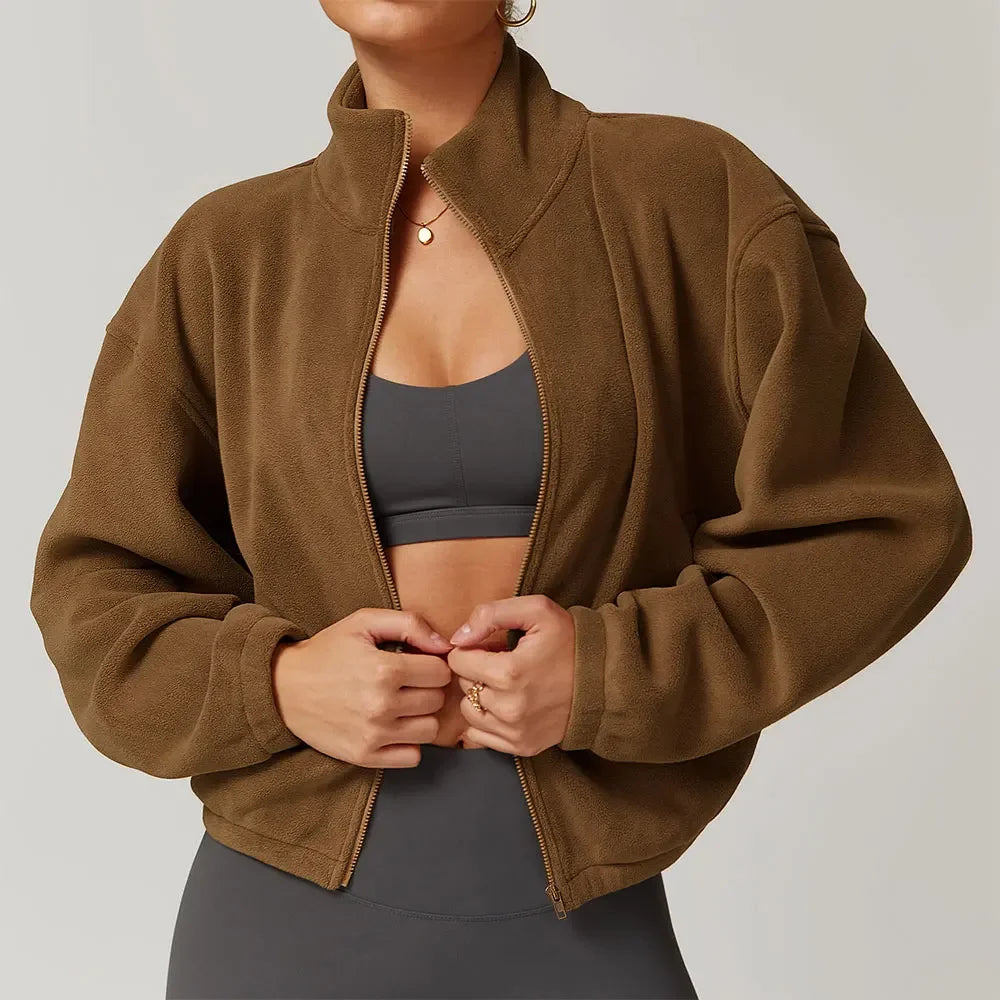 Belan | Women’s fleece jacket with stand collar and full-zip closure