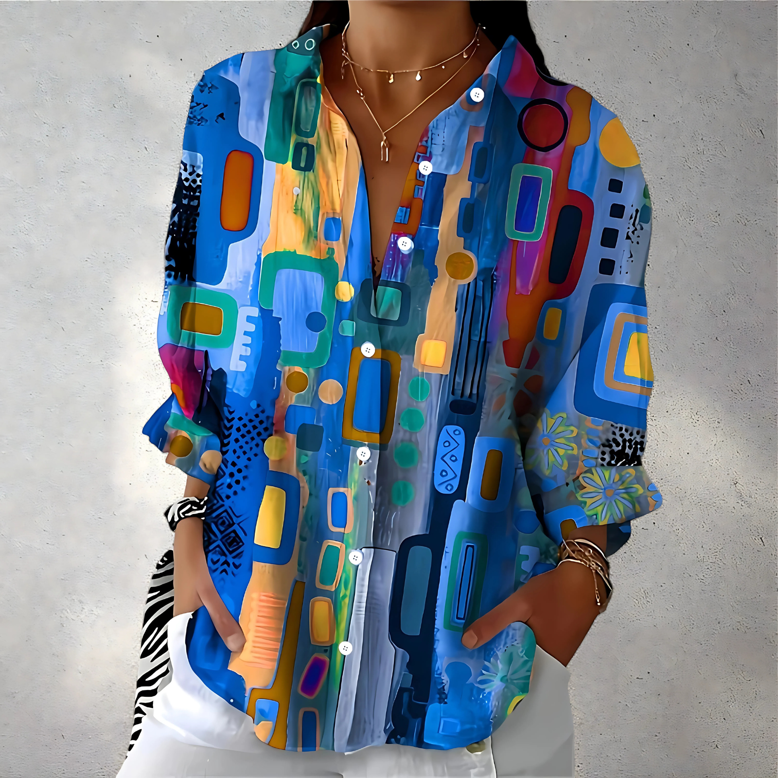 Maiva | Women’s blouse with abstract print and loose shape