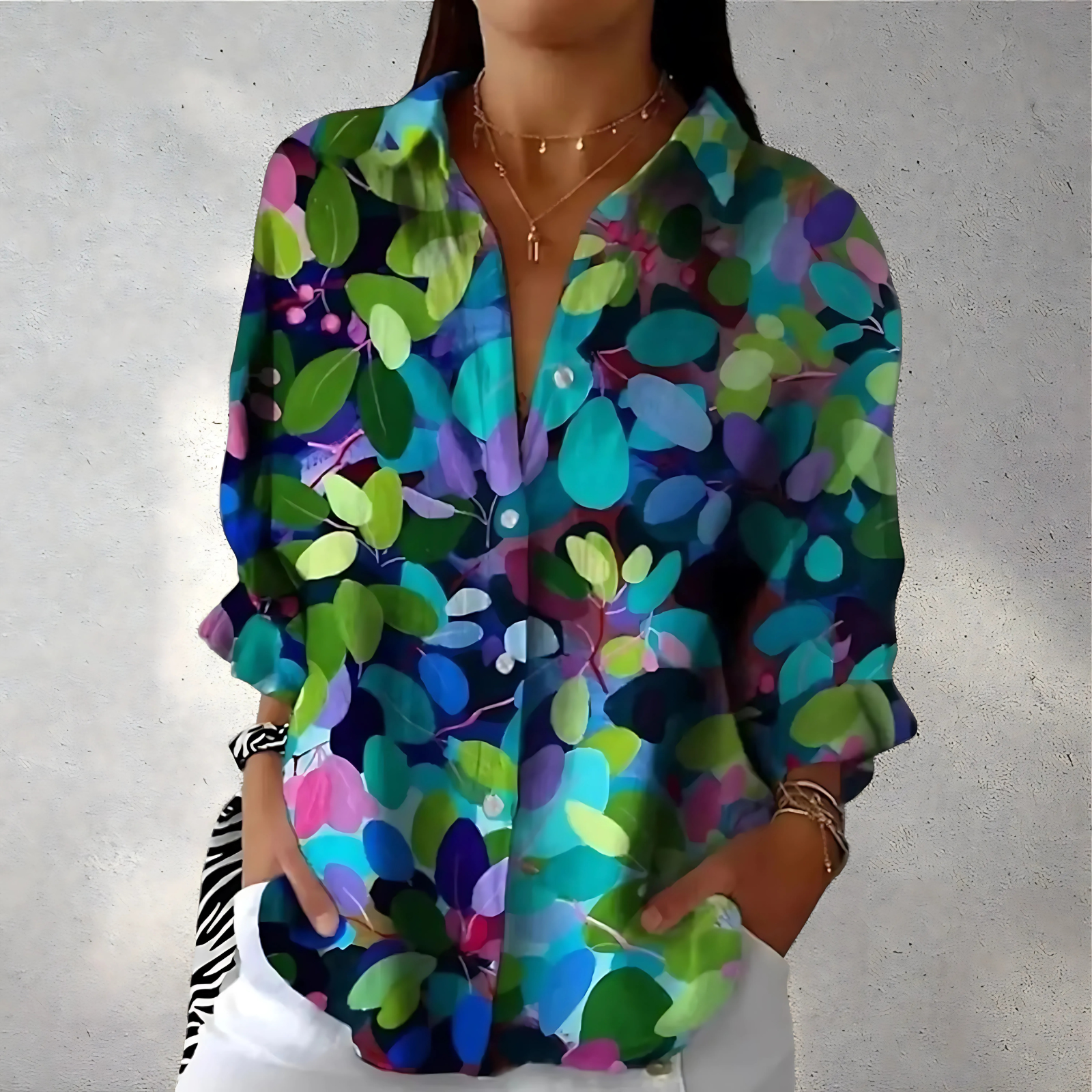 Maiva | Women’s blouse with abstract print and loose shape