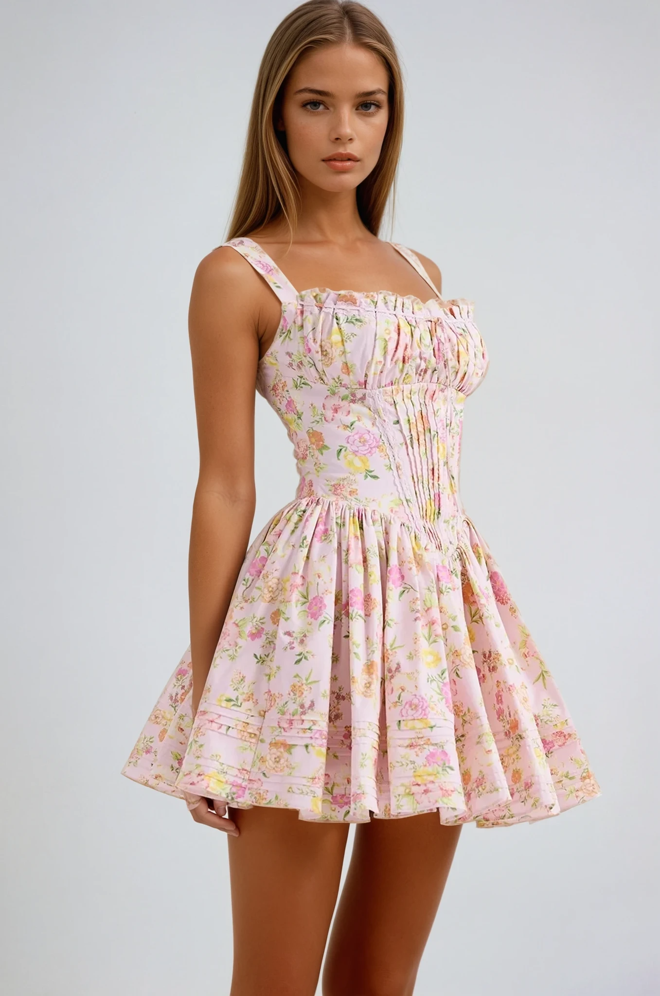 Bindi | Women’s corset mini dress with floral print
